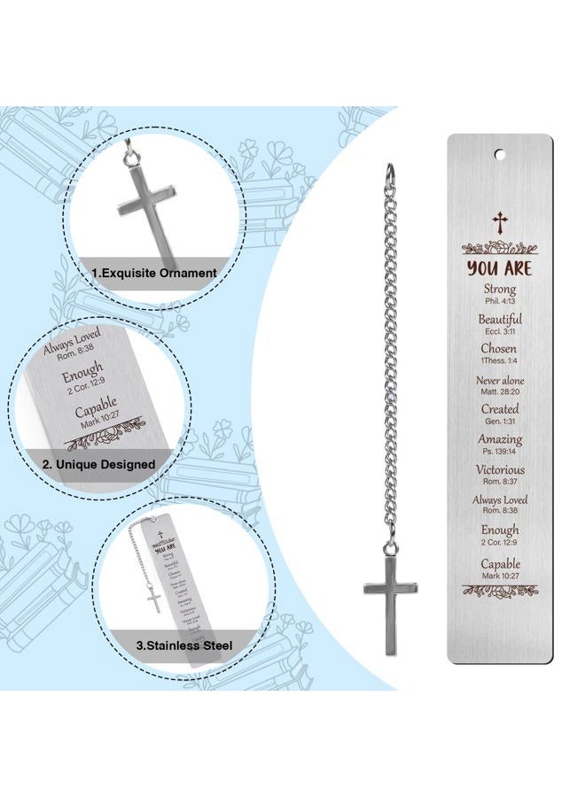 Shejdgart Metal Christian Bookmarks Gifts - Inspirational Bible Verse Bookmarks Gift for Book Lovers Religious Book Mark for Women Friends Birthday Baptism First Communion Graduation Retirement Gifts - Image 3