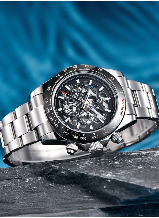 PAGANI DESIGN Men's Automatic Watches Mechanical Stainless Steel Waterproof Wrist Watch with Sapphire Glass  - Image 4