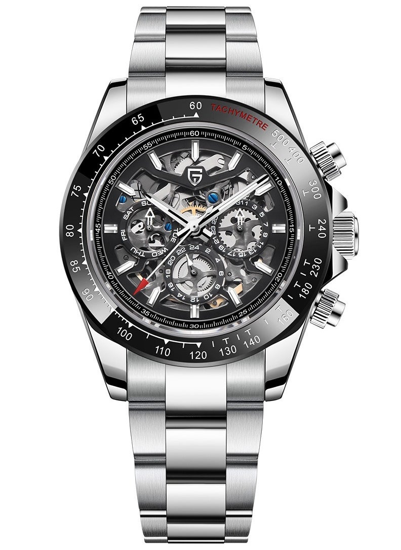 PAGANI DESIGN Men's Automatic Watches Mechanical Stainless Steel Waterproof Wrist Watch with Sapphire Glass  - Image 1