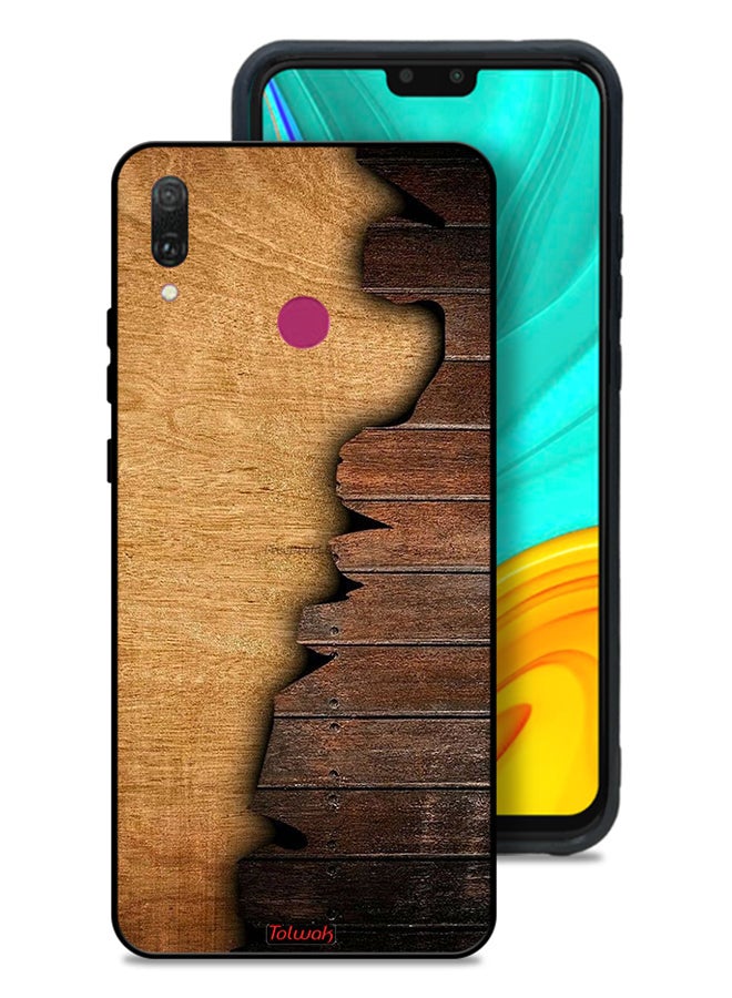 Tolwak Huawei Y9 (2019) Protective Case Cover Vintage Wood Pattern - Image 1