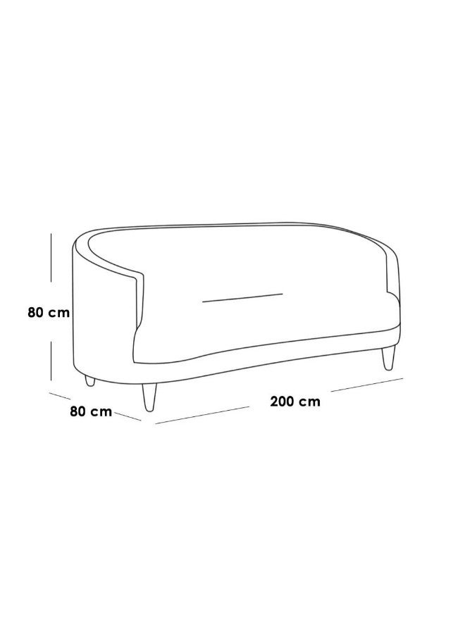 Al Home Beige Linen 3-Seaters Sofa 200x80x80 cm - Image 2