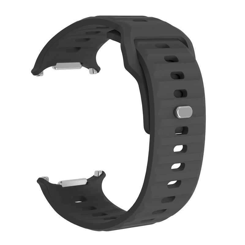 erorex For Samsung Galaxy Watch Ultra 47Mm / Ultra 2025 Wavy Texture Silicone Watch Band(Dark Grey) - Image 2