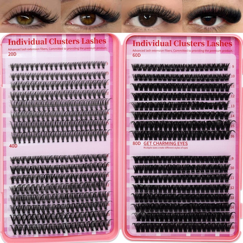 RITALASH Lash Clusters 4 Style DIY Lashes Clusters Eyelash Clusters False Eyelashes Cluster Eyelash Extensions Wispy Lash Clusters PestaÃ±as Postizas Naturales Soft Cluster Lashes(640pcs 20D+40D+60D+80D,9-16mm) - Image 1