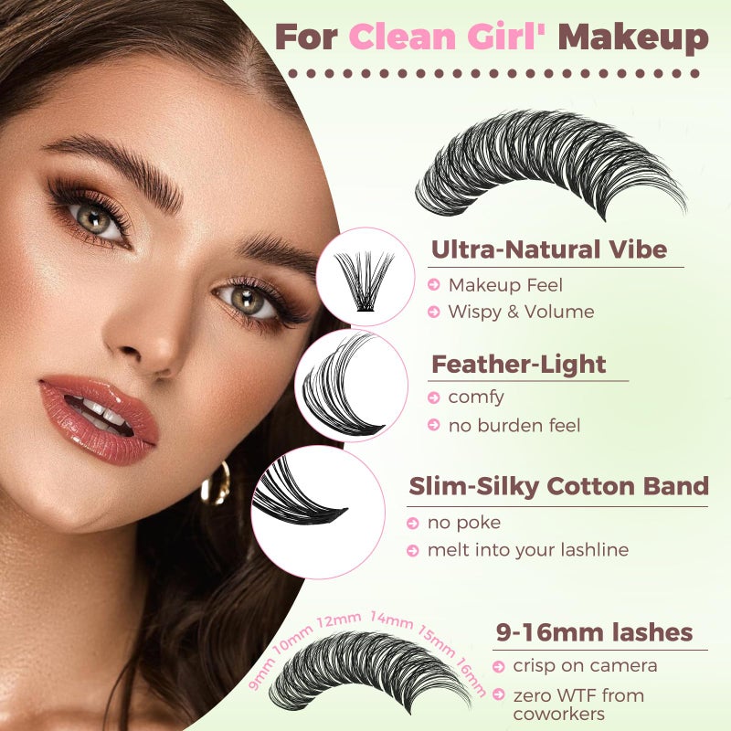 RITALASH Lash Clusters 4 Style DIY Lashes Clusters Eyelash Clusters False Eyelashes Cluster Eyelash Extensions Wispy Lash Clusters PestaÃ±as Postizas Naturales Soft Cluster Lashes(640pcs 20D+40D+60D+80D,9-16mm) - Image 3