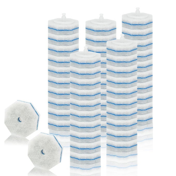 50PC TOILET BOWL WAND REFILLS DISPOSABLE TOILET BRUSH HEADS WALL MOUNTED SCRUBBER REFILL CLEANER REFILL PADS WITH MOST BRUSHES FOR AND BATHROOM CLEANING