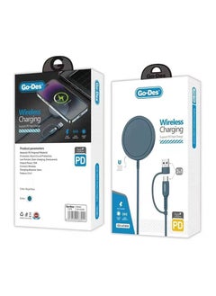 Go Des GD UC606 2 In 1 USB Type C PD Magsafe Wireless Charger 15W
