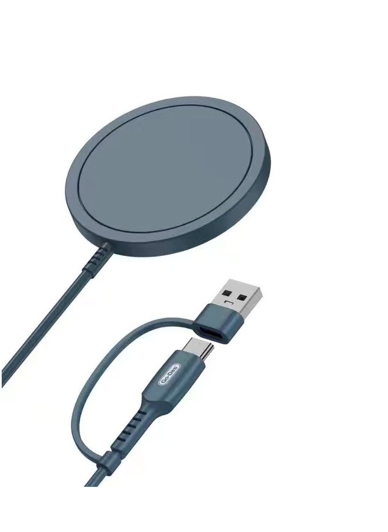Generic - Go Des GD UC606 2 In 1 USB Type C PD Magsafe Wireless Charger 15W - Image 1