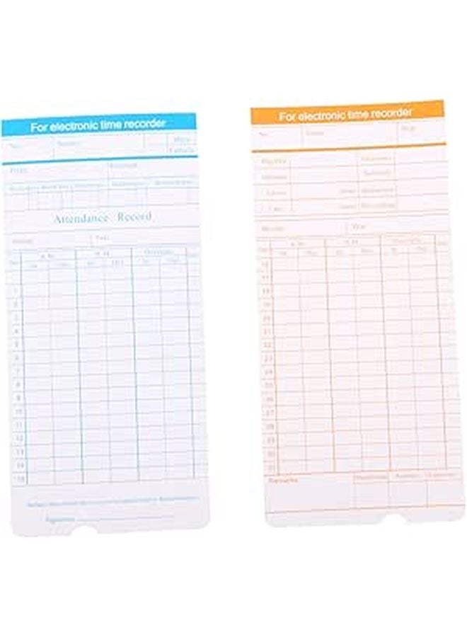 Tehaux Double Sided Monthly Punch Clock Cards For Office Factory Commuting Records - Image 1