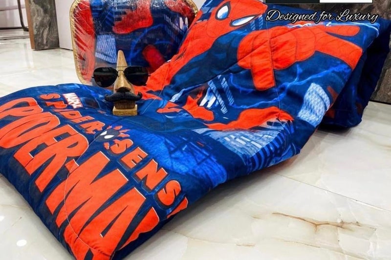 Blackspade BLACK SPADE Cartoon Print Microfiber Kids ComforterAC Comforter Single Bed 60 90 inches Spiderman - Image 1