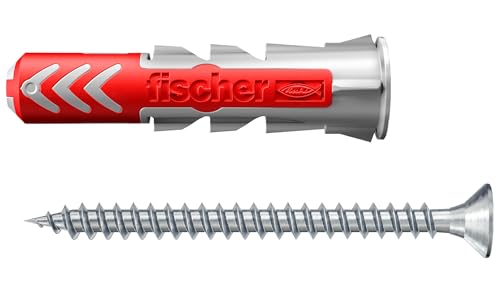 Fischer DuoPower 8 x 40 S, Powerful Universal Plug with Safety Screw, Intelligent 2-Component Technology for fastenings in Concrete, Bricks, Stone, Gypsum plasterboard, etc., 50 Plugs & 50 Screws - Image 4