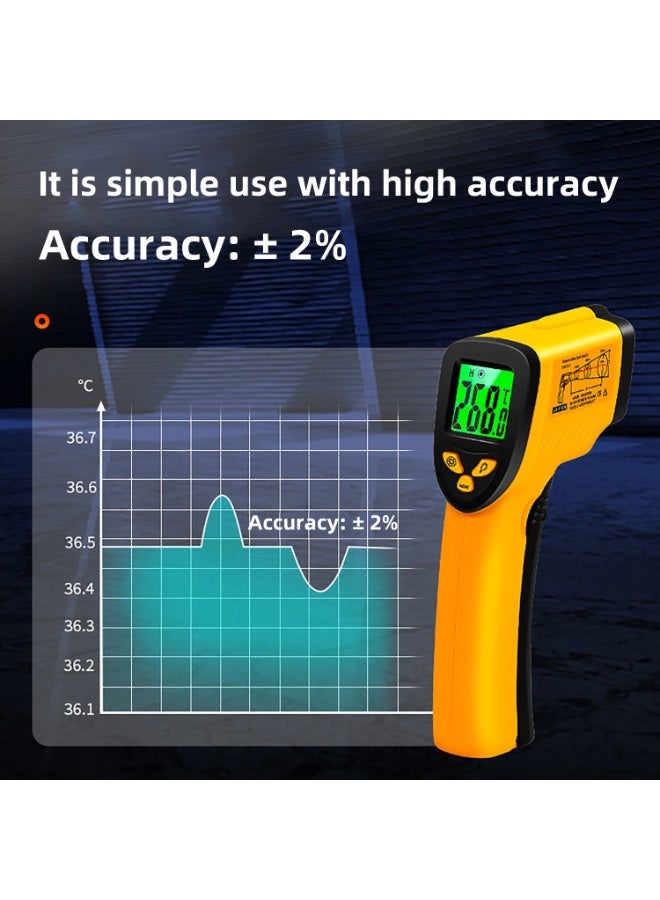BSIDE H1 Infrared Thermometer Non-Contact Digital Temperature Emissivity Adjustable-58℉-1022℉ (-50℃-550℃) Industrial High Precision Infrared Temperature Kitchen Baking Thermometer - Image 2