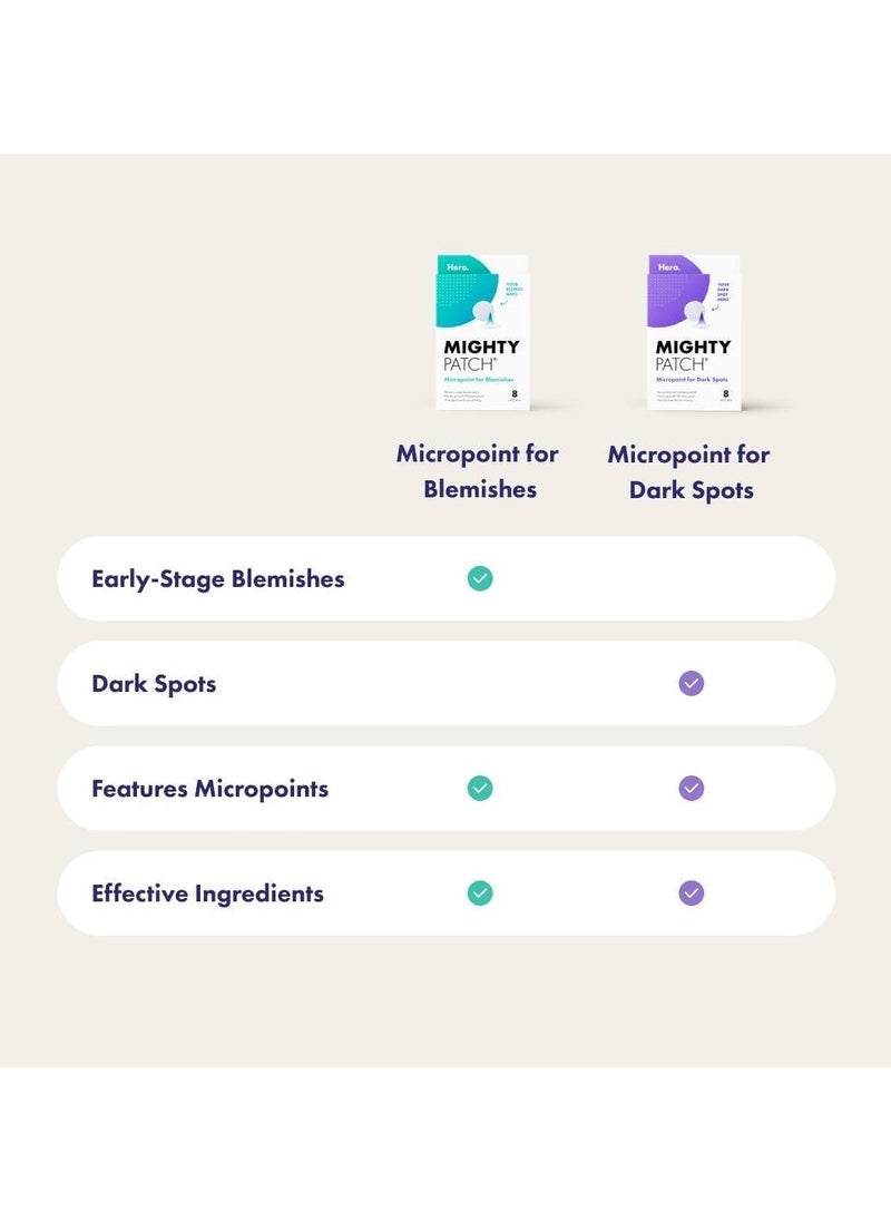 Mighty Patch Hero Cosmetics Micropoint™ for Dark Spots - Post-Blemish Dark Spot with 395 Micropoints, Dermatologist Tested and Non-irritating (8 Count)  - Image 3