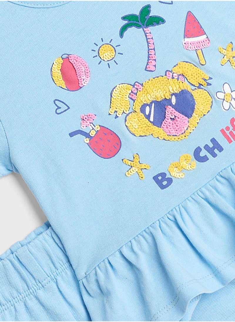 Cheekee Munkee Kids Graphic Peplum T-Shirt - Image 3