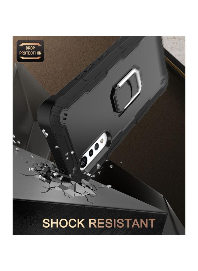S-TOP Case For LG Velvet PC + Rubber 3-layers Shockproof Protective Case with Rotating Holder - Image 5