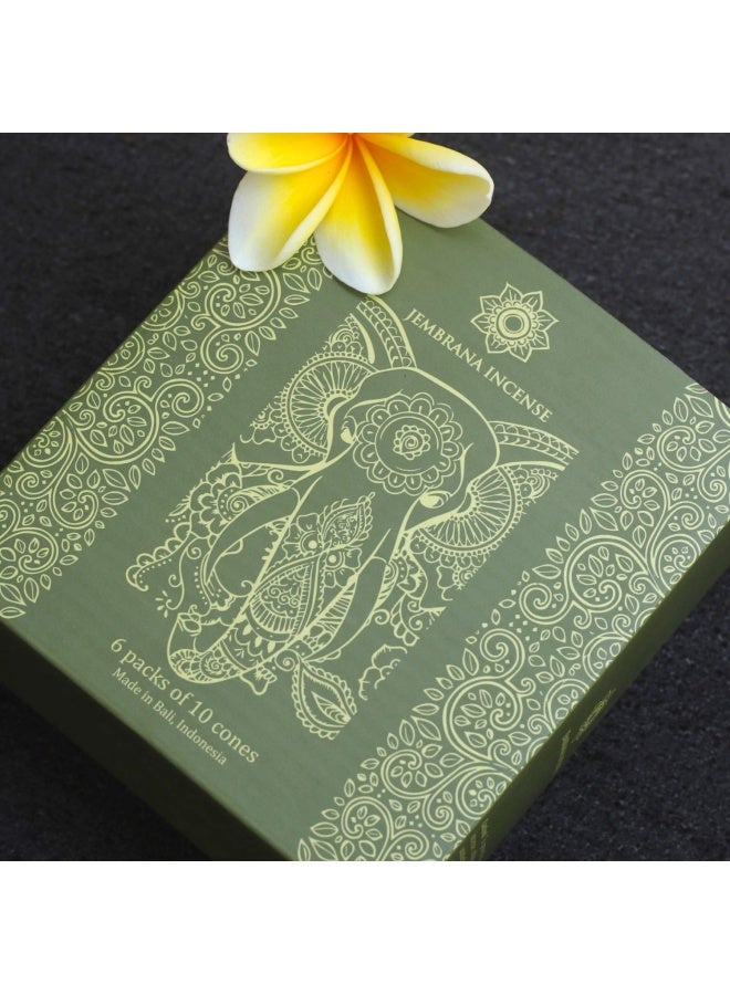 Jembrana Incense Cones Mix 6 Scents 60 Cones Total 10 Cones Each Of Lotus Padma Sandalwood Gardenia Maha Triloka Raja Harum And Dewi Sai Amber Gift Sets From Bali Soap  - Image 2
