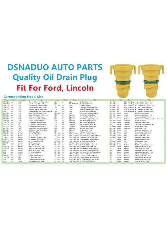 Dsnaduo 1 PCS Removal Install Tool With 5 PCS Oil Drain Plug Fit For Ford F-150 2015 2016 2017 2018 2019 2020 2021 for Lincoln MKZ Replace KX6Z6730B, KX6Z-6730-B, FT4Z-6730-A, BC3Z-6730-A plug - Image 4