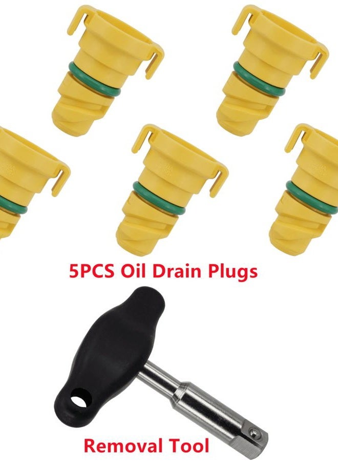Dsnaduo 1 PCS Removal Install Tool With 5 PCS Oil Drain Plug Fit For Ford F-150 2015 2016 2017 2018 2019 2020 2021 for Lincoln MKZ Replace KX6Z6730B, KX6Z-6730-B, FT4Z-6730-A, BC3Z-6730-A plug - Image 2