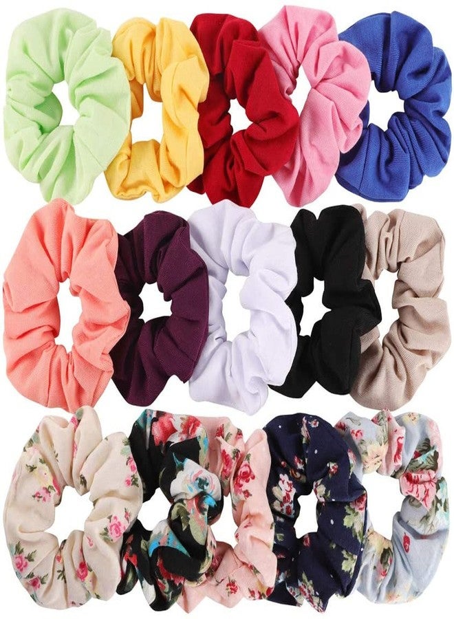 RECTYO GALLERY Scrunchies Cotton Elastic Hair Band 15 Pcs Scrunchies for Accessories for Women or Girls - Image 1