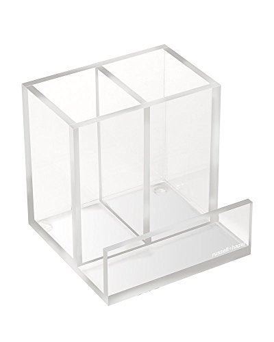 RUSSELL+HAZEL Acrylic Pen + Pencil Bloc, Clear 4" x 4" x 4" - Image 1