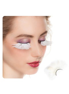 White Halloween Lashes Peacock Feather Eyelashes The White Queen Dramatic Eyelashes