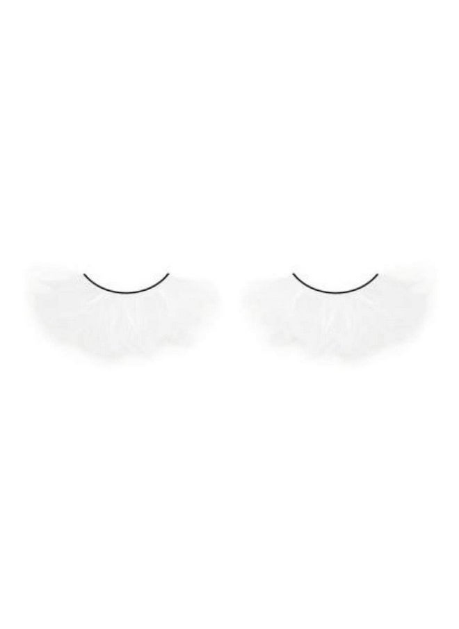 Dorisue - White Halloween Lashes Peacock Feather Eyelashes The White Queen Dramatic Eyelashes - Image 1