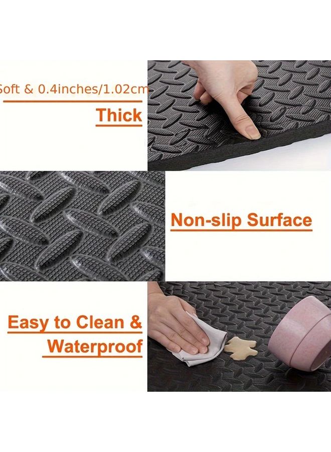50 Black EVA Interlocking Foam Mats Soft Non Slip Waterproof Fitness Tiles 50 Pieces - Image 2