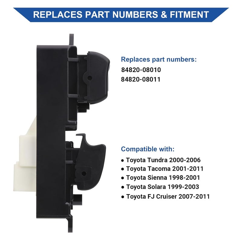 Obaee Master Power Window Switch for Toyota Tundra, Tacoma, Sienna, Solara, FJ Cruiser - Image 3