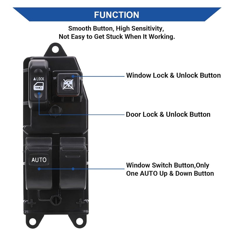 Obaee Master Power Window Switch for Toyota Tundra, Tacoma, Sienna, Solara, FJ Cruiser - Image 2
