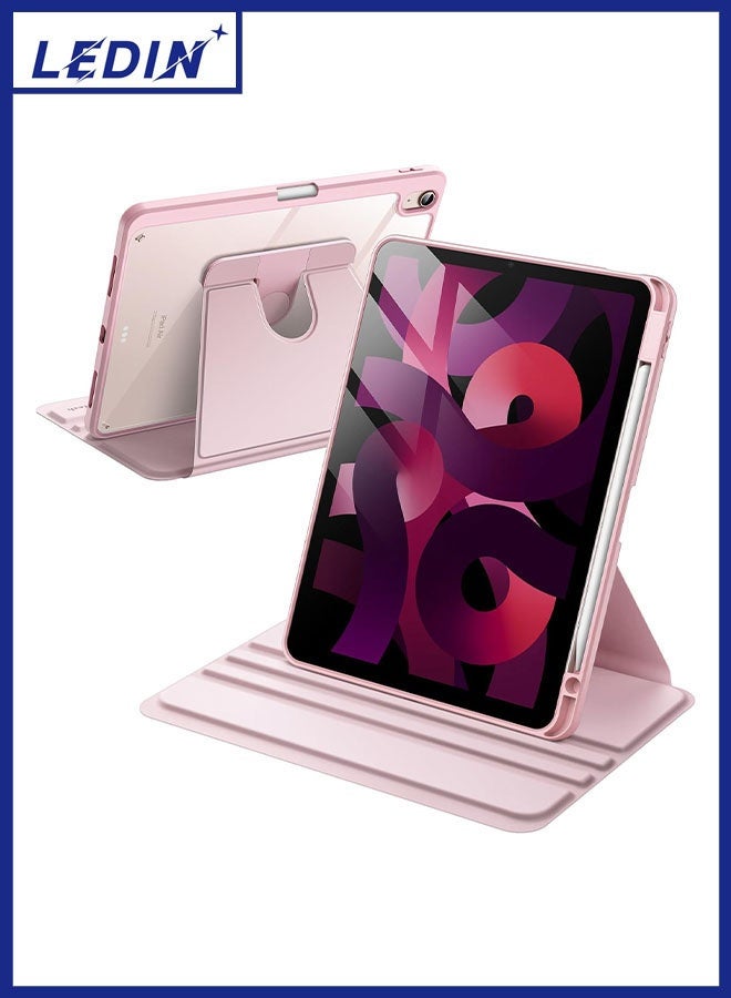 LEDIN Rotating Case for iPad Air 6 (11-Inch,2024) with Pencil Holder,360 Degree Rotation Protective Stand Slim Cover Clear Back, Auto Wake/Sleep (iPad Air 6) - Image 1