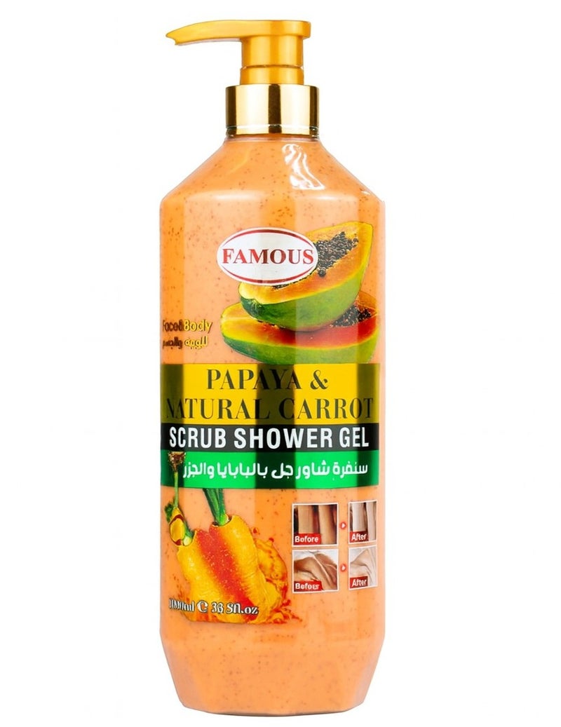 Papaya and Carrot Shower Gel Scrub 1000ml.
