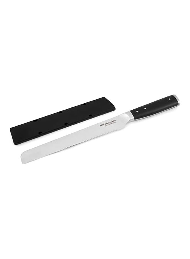 KitchenAid High-Carbon Japanese Steel Eastern Style Gourmet Bread Knife with Sheath Silver and Black 20 cm KOG8IRSSOHOBA - Image 1