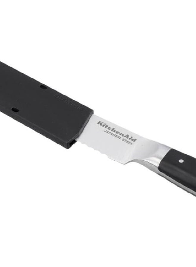 KitchenAid High-Carbon Japanese Steel Eastern Style Gourmet Bread Knife with Sheath Silver and Black 20 cm KOG8IRSSOHOBA - Image 3