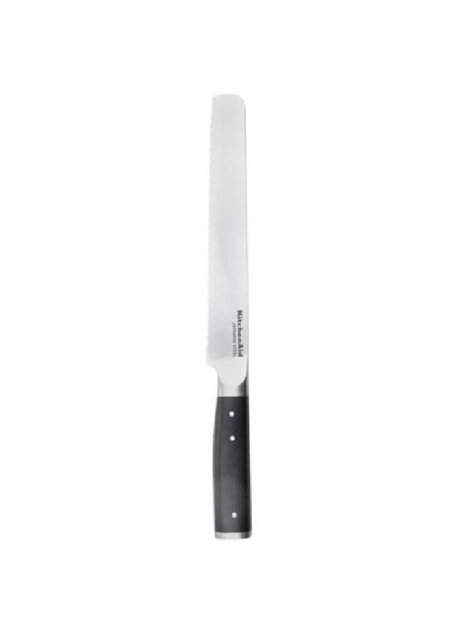 KitchenAid High-Carbon Japanese Steel Eastern Style Gourmet Bread Knife with Sheath Silver and Black 20 cm KOG8IRSSOHOBA - Image 2
