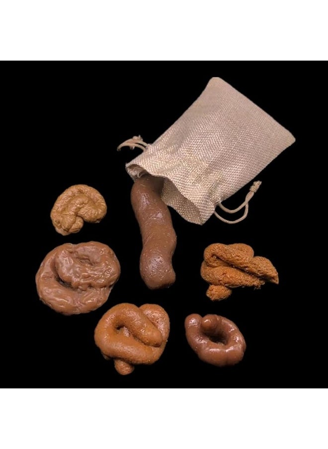 Cooplay - Cooplay 6pcs Poop Prank Toy Different Shapes Simulation Realistic Dog Poo Model Adult Pooping Favors Funny Joke Trick Stool Faeces with Package for Halloween April Fools Day Party - Image 1
