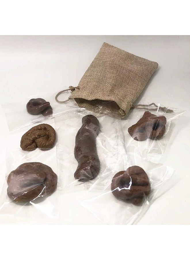 Cooplay - Cooplay 6pcs Poop Prank Toy Different Shapes Simulation Realistic Dog Poo Model Adult Pooping Favors Funny Joke Trick Stool Faeces with Package for Halloween April Fools Day Party - Image 1