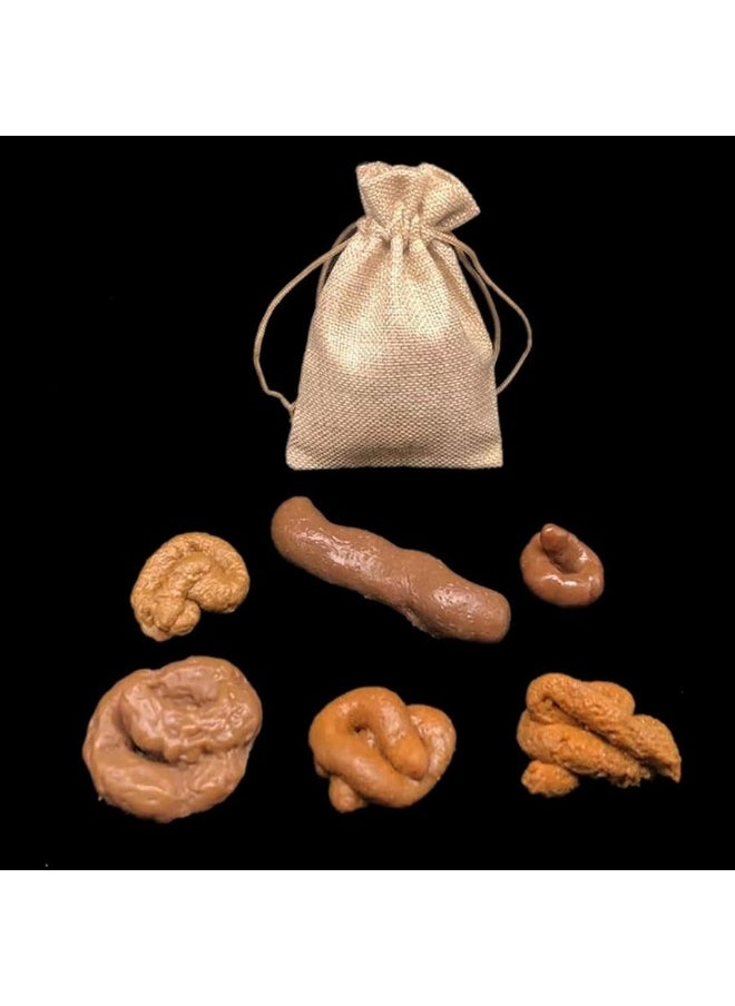 Cooplay - Cooplay 6pcs Poop Prank Toy Different Shapes Simulation Realistic Dog Poo Model Adult Pooping Favors Funny Joke Trick Stool Faeces with Package for Halloween April Fools Day Party - Image 1