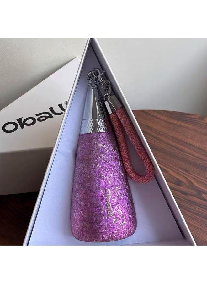 أوبل أوبال - ترمس جيب "إلهة" مع ماصة، تصميم بسيط، عالي الجودة، مصنوع من التيتانيوم النقي من الداخل والخارج، سعة 350 مل معزولة بالتفريغ مع غطاء (8.5 × 21.8 سم)، يحافظ على الحرارة لمدة 24 ساعة، مناسب للماء، والشاي المثلج أو القهوة، والعصائر، وأكواب المكاتب، والسفر. (وردي) - Image 3