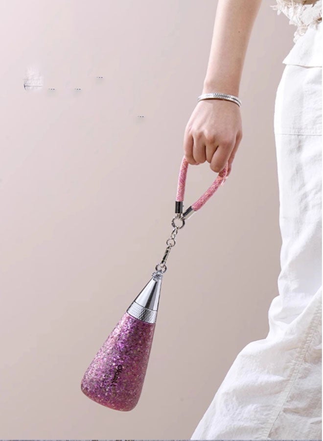 أوبل أوبال - ترمس جيب "إلهة" مع ماصة، تصميم بسيط، عالي الجودة، مصنوع من التيتانيوم النقي من الداخل والخارج، سعة 350 مل معزولة بالتفريغ مع غطاء (8.5 × 21.8 سم)، يحافظ على الحرارة لمدة 24 ساعة، مناسب للماء، والشاي المثلج أو القهوة، والعصائر، وأكواب المكاتب، والسفر. (وردي) - Image 5