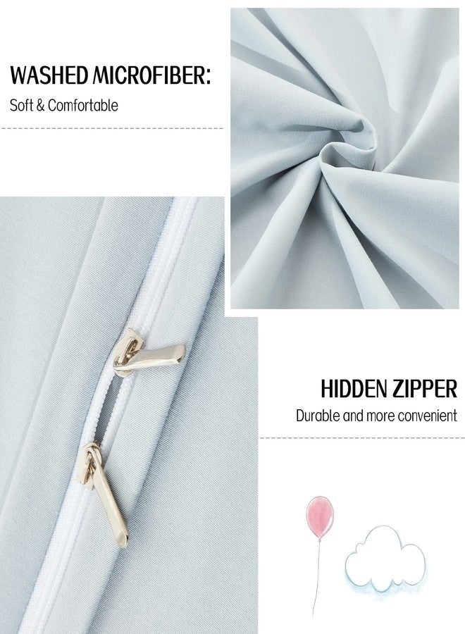 Dreaming Wapiti - Duvet Cover Set Queen Size, Washed Microfiber Cornflower Blue Queen Size Solid Color, Soft and Breathable Bedding Set with Zipper Closure & Corner Ties (Cornflower Blue, - Image 4