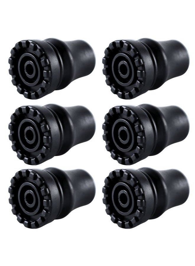 MOTOFITOOL 6-Pack Rubber Cane Tips 7/8 Inch Heavy Duty Walking Cane Tips, Non-Slip Crutches Accessories, Sturdy Replacement Cane Tip for Walking Sticks, Hiking Sticks, Seniors Crutches(Black) - Image 1