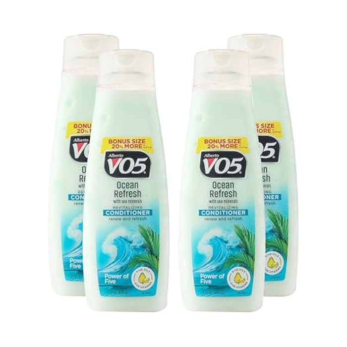 Alberto VO5 Ocean Refresh Revitalizing Conditioner - Hair Conditioner Made with Essential Vitamins and Oils Hydrates Strands - 15 oz - Pack of 4
