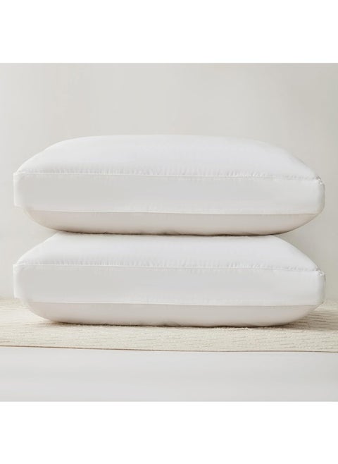 Super Soft Memory Foam Pillow Set, 100% Cotton, 250 Stitches, Anti-Down And Luxurious Microfiber Filling. Set Of 2 Pillows