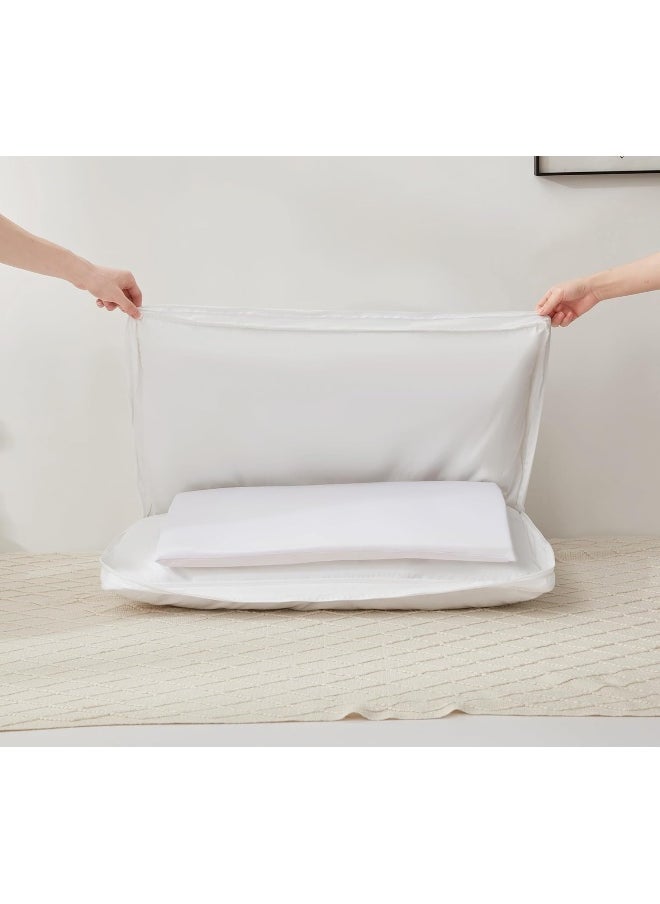 Super Soft Memory Foam Pillow Set, 100% Cotton, 250 Stitches, Anti-Down And Luxurious Microfiber Filling. Set Of 2 Pillows
