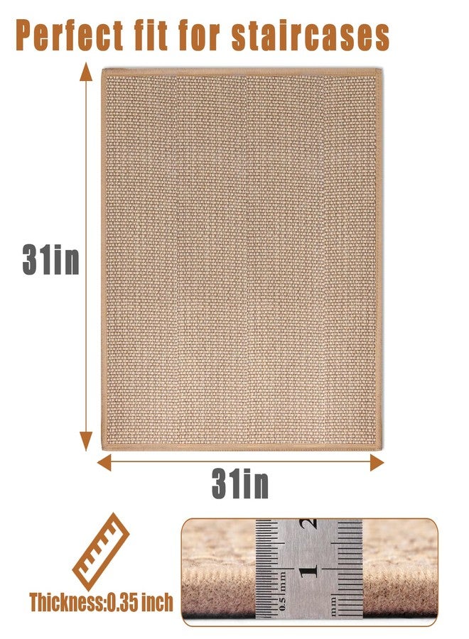 FlowaFoli Stair Treads Matching-Mat for Wooden Steps, Non Slip Stair Landing Mat with Self-Adhesive Stair Treads for Kids Elders and Pets(1Pcs, Beige, 31" * 31") - Image 5