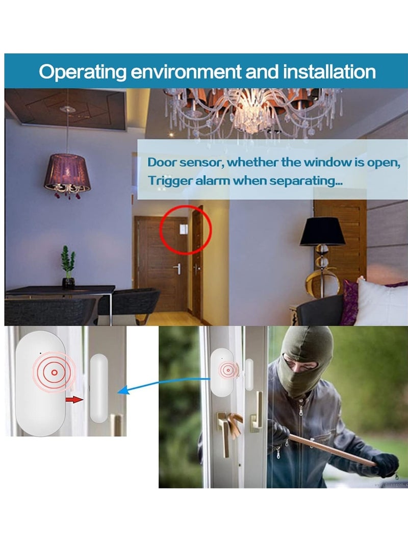 TUYA - Wifi Door Sensor Alarm,  Magnetic Wireless Door Window Detector Sensor Alarm System, Durable Wireless Home Anti Theft Door Alarm, Entry Detector Sensor For Home Security, White - Image 1