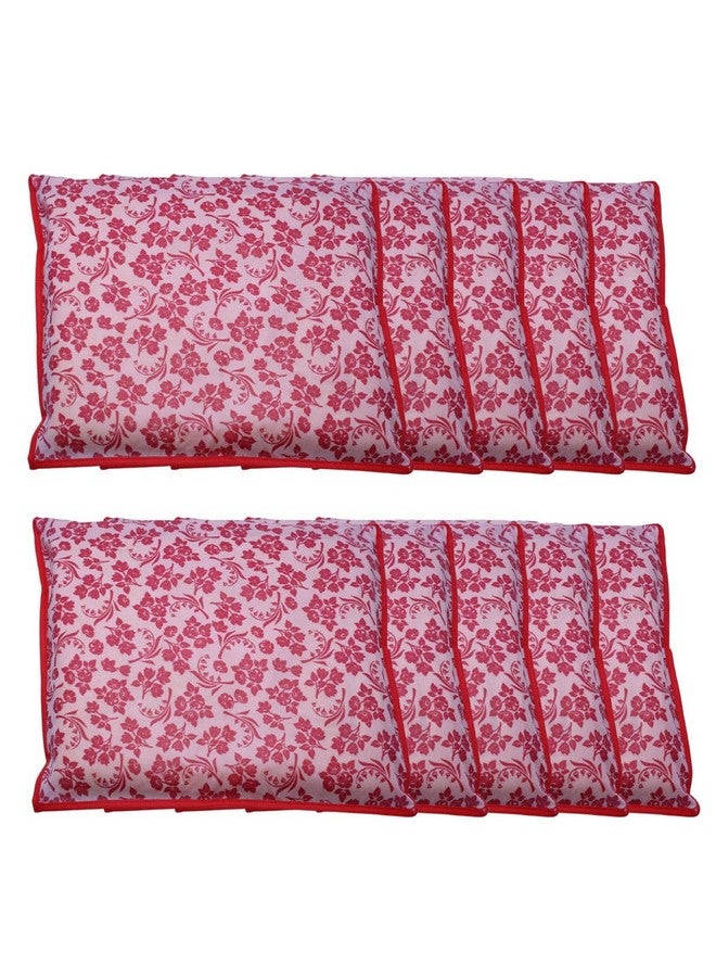 LAXIS علامة HOMFIL - غلاف ساري مفرد مطبوع غير منسوج LAXIS، حقيبة ساري عبوة من 10 قطع، أغطية ساري شفافة بسحاب، أغطية ساري للتخزين، منظم خزانة، الحجم-36x42x2 سم (خوخي) - Image 1