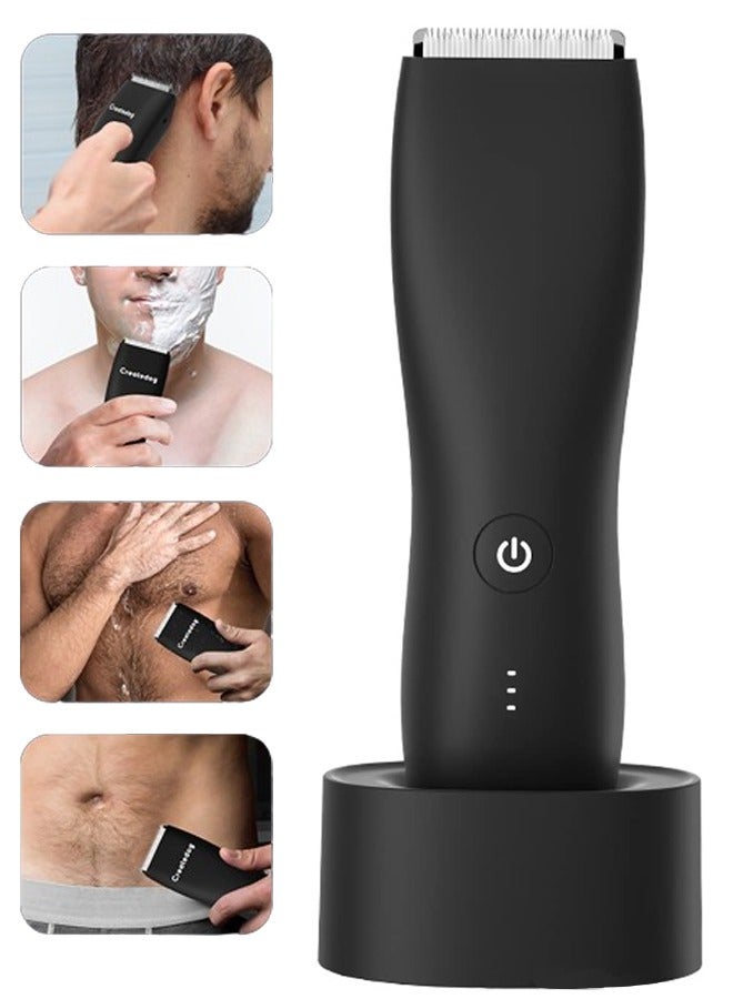 VUCATIN Electric Body Hair Trimmer Waterproof Wet Dry Cordless Body Groomer Ball Back Shavers Fast Charging Replaceable Ceramic Blade Trimmer Body Groomer Kit for Full Body Grooming - Image 1