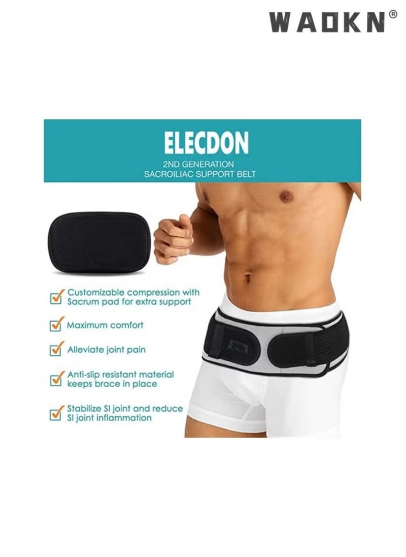 WAOKN - Joint Hip Belt, Hip Braces for Hip Pain, Anterior Pelvic Tilt,Postpartum Pelvic Girdle Lifting and Hip Tightening for Pregnant Women, Lower Back Support Brace for Men and Women, One size Fit All - Image 1