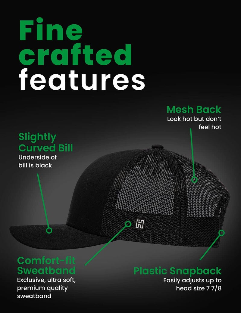 HAKA Alabama Black Trucker Hat – ALA Mesh Snapback Cap for Men, Women & Golf, State X Design Baseball Dad Hat - Image 4