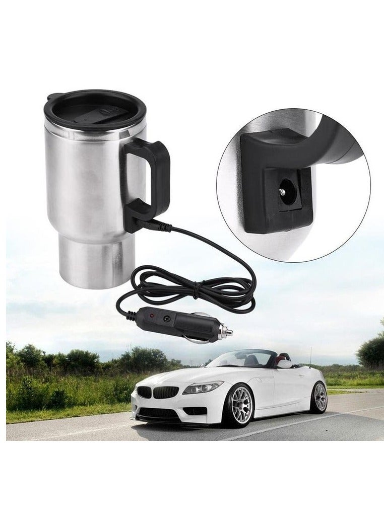 12 V Premium Car Heating Mug 450 ml Stainless Steel Travel Electric Coffee Cup - Image 1